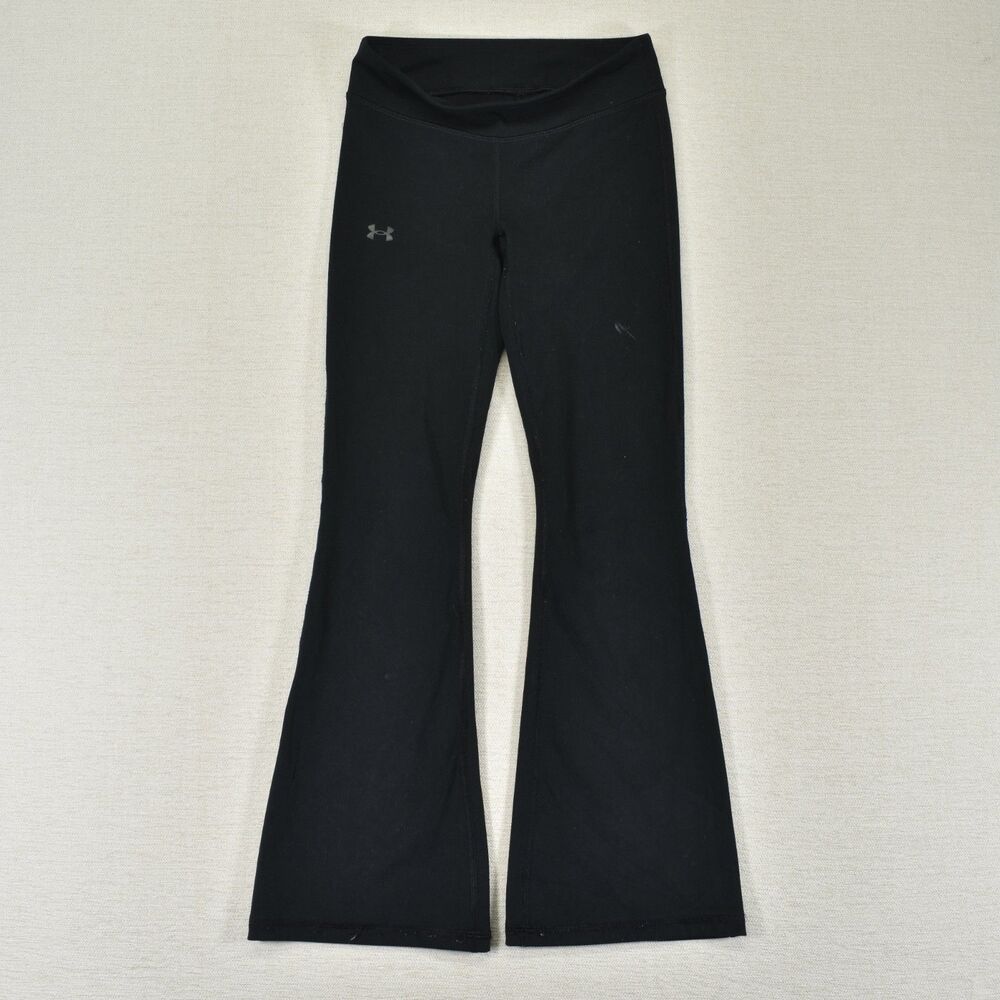Under Armour Motion Yoga Flare Pants Girls M Black Fitted Stretch Athletic